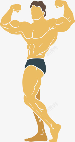 一个强壮的男人卡通强壮肌肉男人高清图片