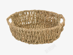 棕色容器麻绳制作的篮子编织物实素材