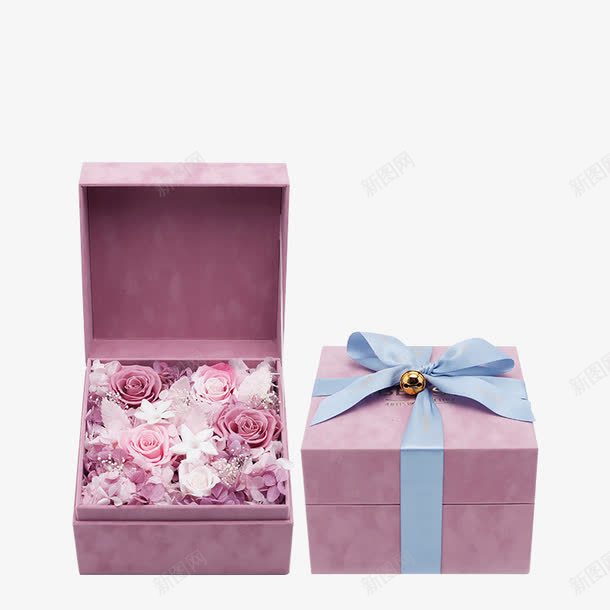 粉色可爱的鲜花盒png免抠素材_88icon https://88icon.com 小礼物 小礼物盒 玫瑰花 礼品 礼物 礼盒 粉色盒子 花