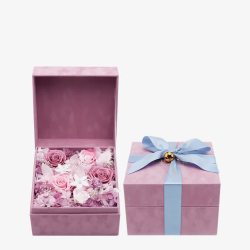 玫瑰花盒子粉色可爱的鲜花盒高清图片