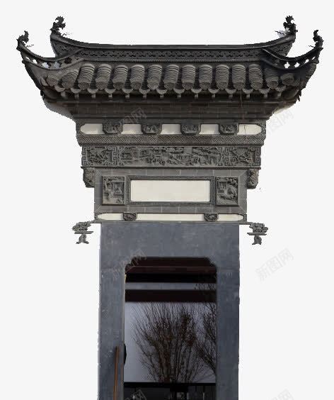 徽派建筑png免抠素材_88icon https://88icon.com 古典 地方特色 灰色 角楼