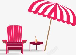 条纹躺椅可爱红色休闲躺椅高清图片