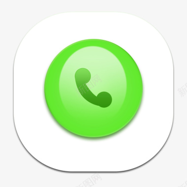 按钮绿色电话符号立体化ICON图标图标
