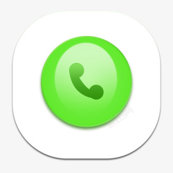 凹凸绿色电话符号立体化ICON图标高清图片