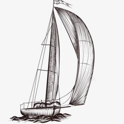 海上交通手绘帆船高清图片