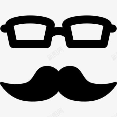 胡子胡子和眼镜图标图标