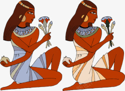 古代埃及面具卡通人物古埃及人矢量图高清图片