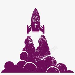 紫色火箭世界航空日航天火箭矢量图素材
