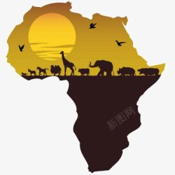 非洲犀牛非洲地图高清图片