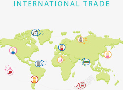 世界地图商务贸易矢量图素材