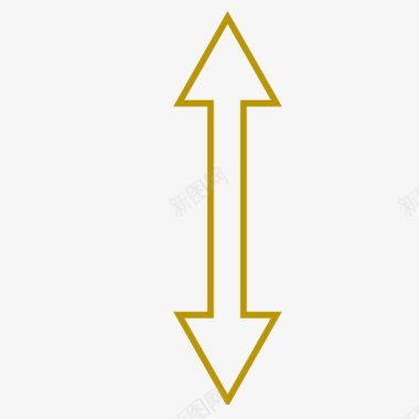 手绘边框手绘黄色双向空心箭头图标图标