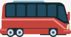 红色巴士旅游车矢量图素材