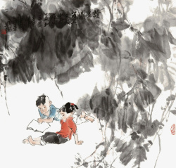 美术作品傣族读书小姑娘高清图片