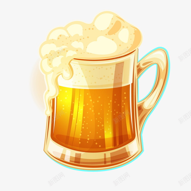 圆形光泽啤酒杯卡通插画png免抠素材_88icon https://88icon.com 光泽 卡通插画 啤酒杯 圆形 形状 气泡 泡沫