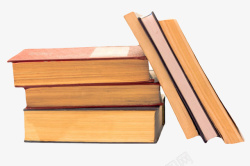 发黄纸质的书籍依靠的一叠书实物素材