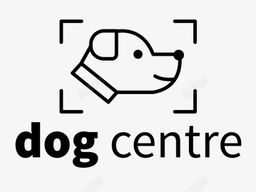 彩绘宠物狗狗logo宠物形状简矢量图图标图标
