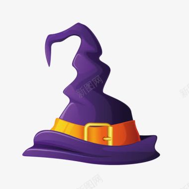 创意创意紫色巫师尖帽子图标图标