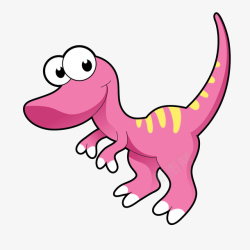粉色手绘恐龙元素矢量图素材
