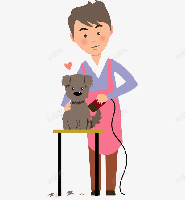 卡通宠物美容师图png免抠素材_88icon https://88icon.com 卡通 宠物 小狗 帅气的 插图 爱心 男人 美容师