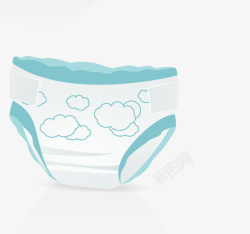 纸尿裤设计云朵图案的宝宝纸尿裤高清图片