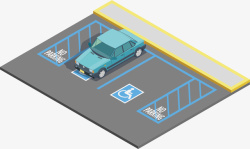 卡通停车场矢量图素材
