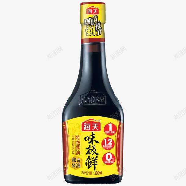 海天味极鲜酱油png免抠素材_88icon https://88icon.com 产品实物 味极鲜 调味品 酱油 黄色