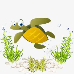 手绘的乌龟乌龟卡通海洋生物海洋世界高清图片