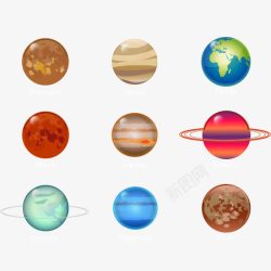 卡通太阳系星球素材