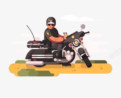 骑车的警察png免抠素材_88icon https://88icon.com 巡逻 治安 维护