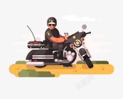 骑车的警察素材