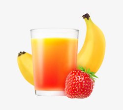 香蕉草莓混合果汁素材