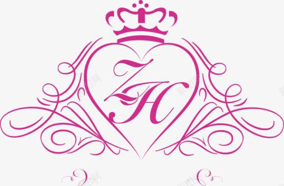 爱心皇冠婚礼logo图标图标