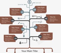 树形结构信息图表素材