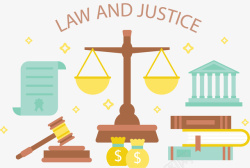 公平正义法律法规矢量图素材