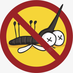 图标2警告警示卡通禁止蚊子警告图标高清图片