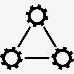 hdmi连接线三齿轮连接线三角形图标高清图片