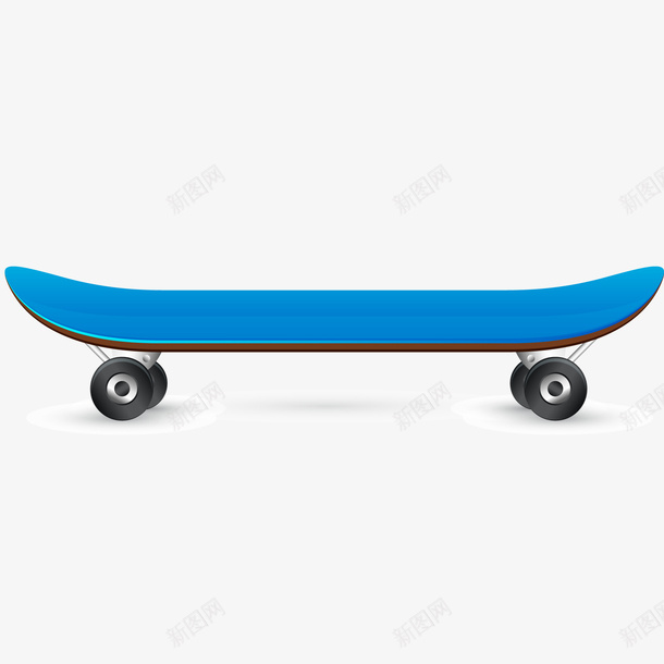 蓝色滑板卡通插画png免抠素材_88icon https://88icon.com 卡通插画 圆弧 形状 滑板 蓝色 运动 黑色轮胎