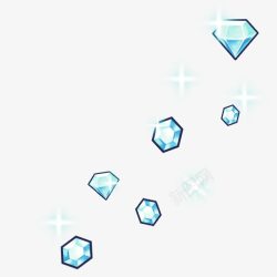 亮晶晶的钻石蓝色亮晶晶钻石卡通手绘高清图片