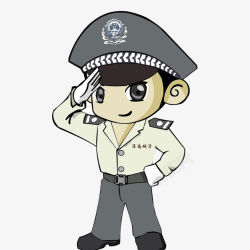 事业单位公务员之男警官卡通形象高清图片
