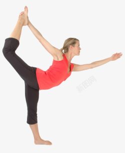 紧身裤做瑜伽的欧美女性高清图片