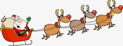 卡通圣诞老人和雪橇素材