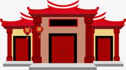 北京钟鼓楼红色楼房高清图片