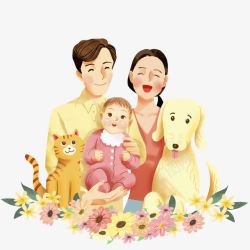 妈妈卡通人物幸福的家庭高清图片