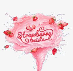 喷发的草莓奶昔素材
