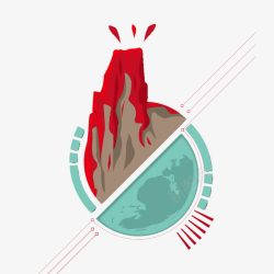 火山爆发素材