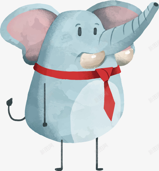 戴红领巾的大象png免抠素材_88icon https://88icon.com 可爱大象 大象 手绘大象 矢量png 红领巾 红领巾大象