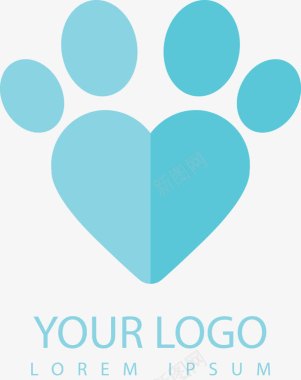 注意安全图标爱心形状宠物LOGO图标图标