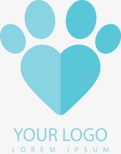 爱心猫爱心形状宠物LOGO图标高清图片