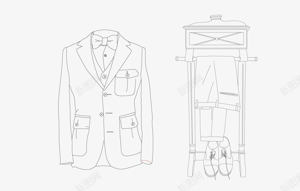 男士西装简笔绘画图矢量图ai免抠素材_88icon https://88icon.com 服装 服饰 男士服装 简笔画 衣服 西服 西裤 矢量图