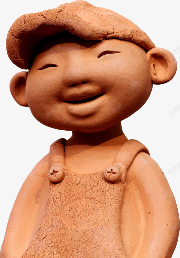 微笑的泥塑小男孩png免抠素材_88icon https://88icon.com 创意 土黄色 小男孩 帽子 微笑 泥塑 设计